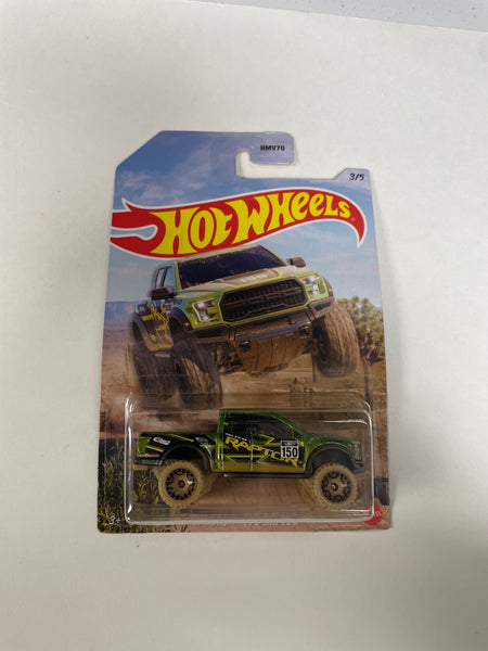 Hot Wheels 1/64 Baja 4x4 ‘17 Ford F-150 Raptor Green - Damaged Card