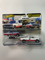 Hot Wheels 1/64 Car Culture Team Transport ‘63 Chevy Nova w/ ‘88 Chevy Silverado 3500 White & Red