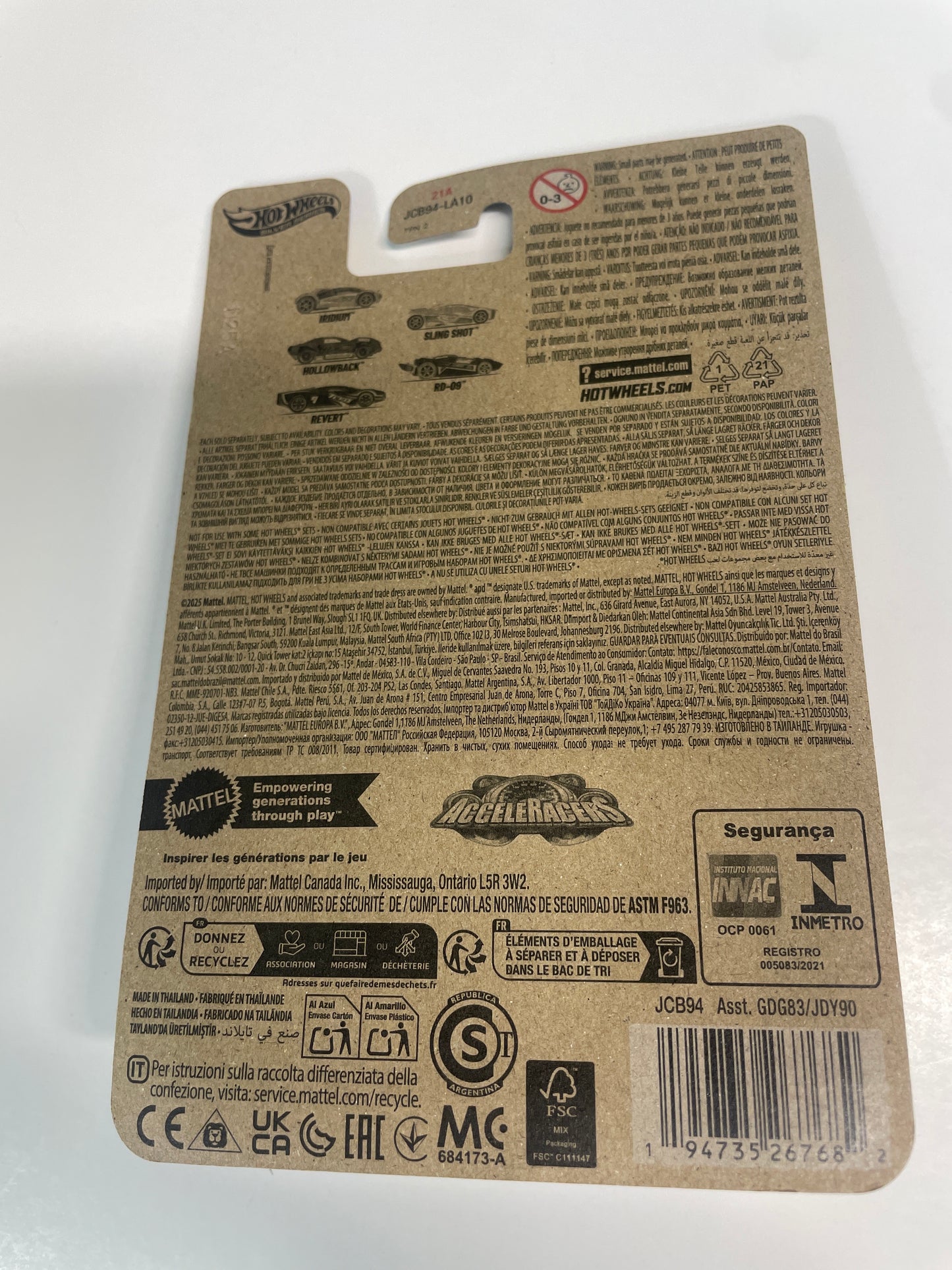 Hot Wheels 1/64 Silver Series Acceleracers Sling Shot Teku White/Blue - JCB94 (Euro Card)