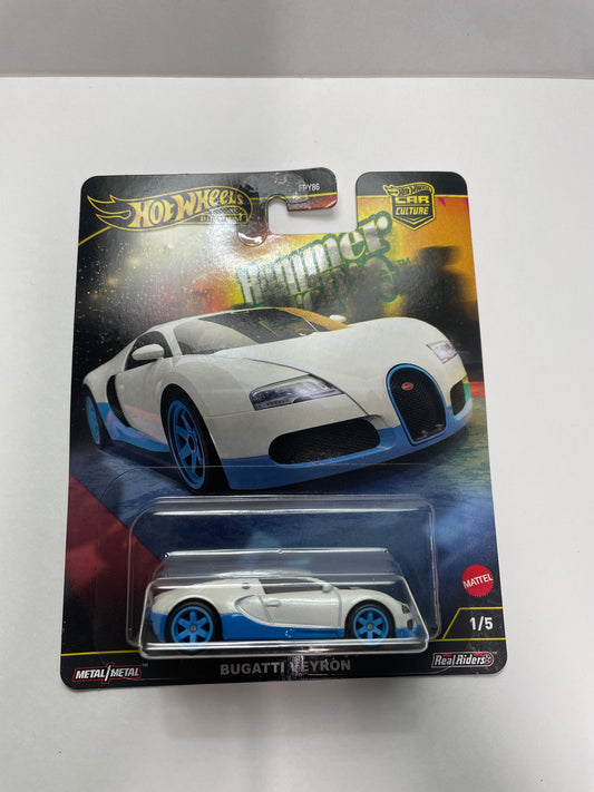 Hot Wheels 1/64 Car Culture Hammer Drop Bugatti Veyron White - HRW06 - Damaged Box