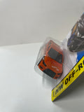 Hot Wheels 1/64 Factory custom Super Treasure Hunt 2008 Mitsubishi Lancer Evolution Orange w/ Black Wheels- Damaged Card