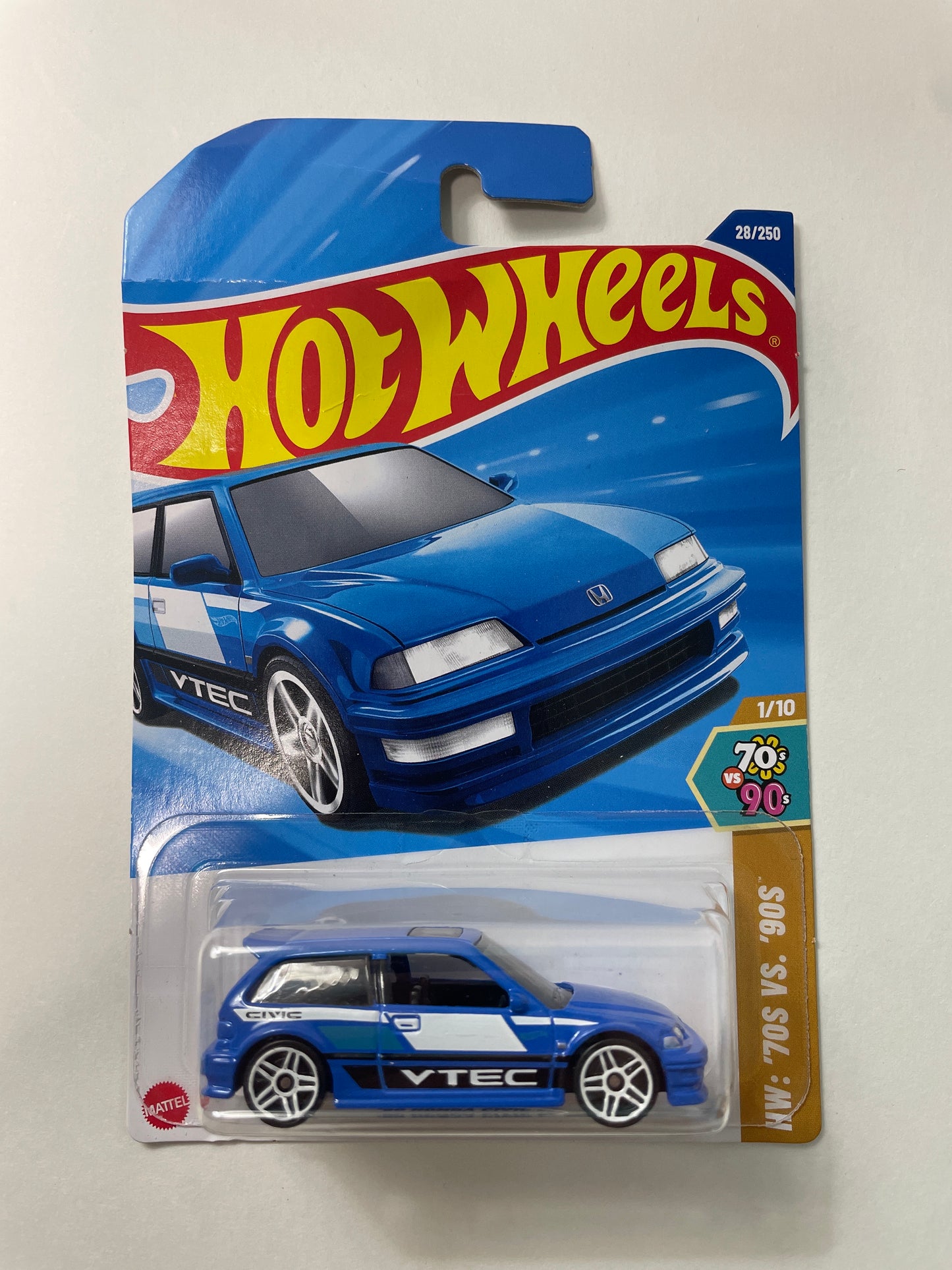 *Japan Card* Hot Wheels 1/64 ‘90 Honda Civic EF Blue - Damaged Card