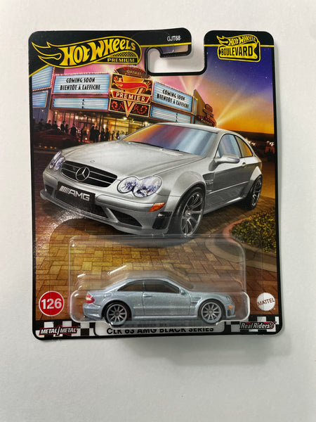 Hot Wheels 1/64 2025 Boulevard Mix C 2008 Mercedes-Benz CLK 63 AMG Black Series Silver - Damaged Card