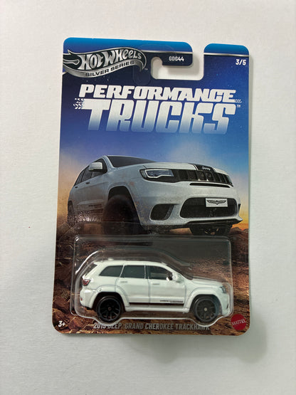 Hot Wheels 1/64 Silver Series Performance Trucks 2019 Jeep Grand Cherokee Trackhawk White - JKX73 - Damaged Box