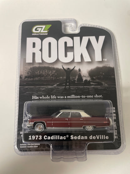 Greenlight 1/64 Hollywood Rocky 1973 Cadillac Sedan deVille Red - 44950A