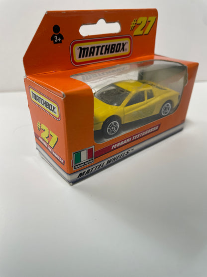 Matchbox 1/64 German Box Ferrari Testarossa Yellow - Damaged Box