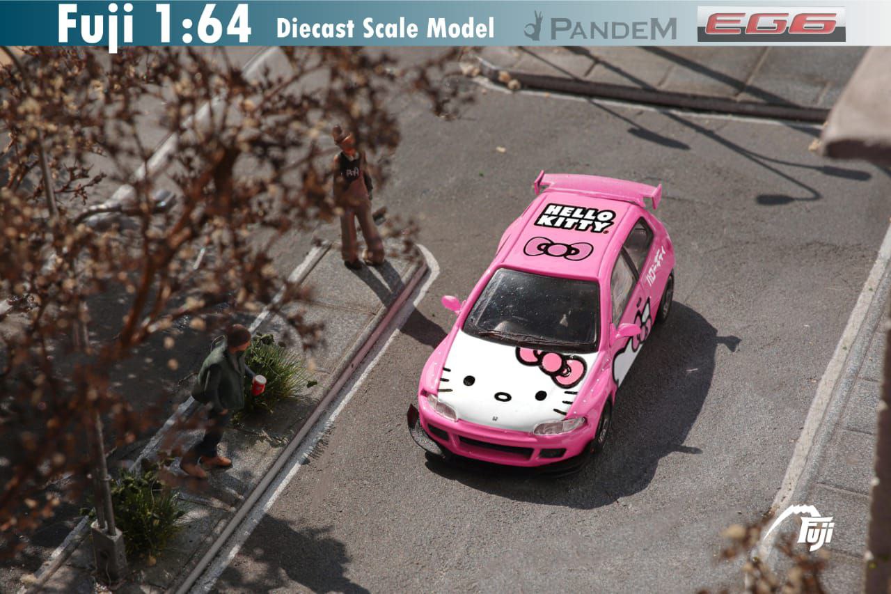 Fuji 1/64 Rocket Bunny EG6 Honda Civic Pandem Hello Kitty Pink
