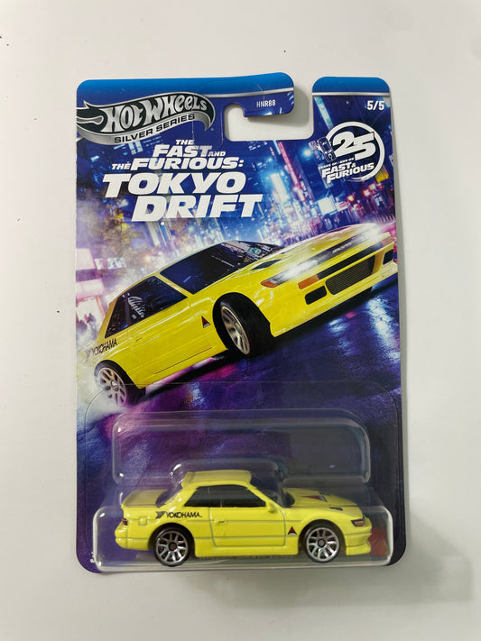 Hot Wheels 1/64 Silver Series The Fast And The Furious Tokyo Drift Nissan Silvia (S13) Yellow - JKX09 - Damaged Box