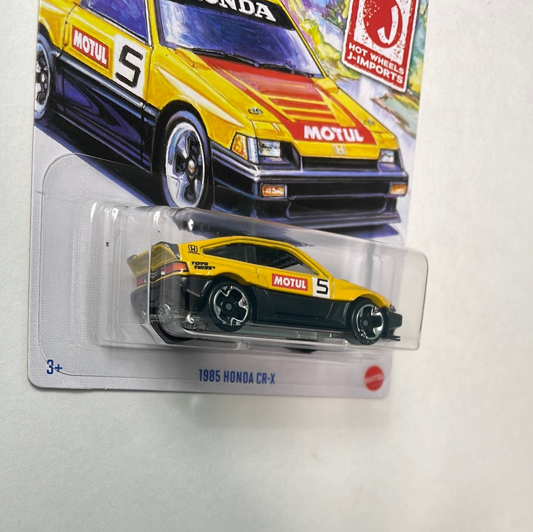 Hot Wheels 1/64 J-Imports 1985 Honda CR-X Motul 5 Yellow