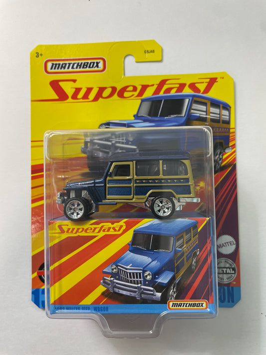 Matchbox Superfast 1/64 1962 Willys Jeep Wagon Blue - GKP43