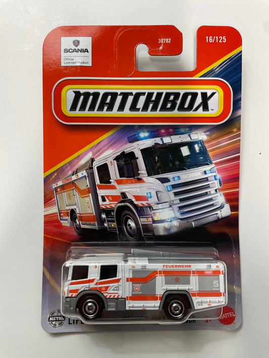 Matchbox 1/64 Scania P 360 Fire Truck White