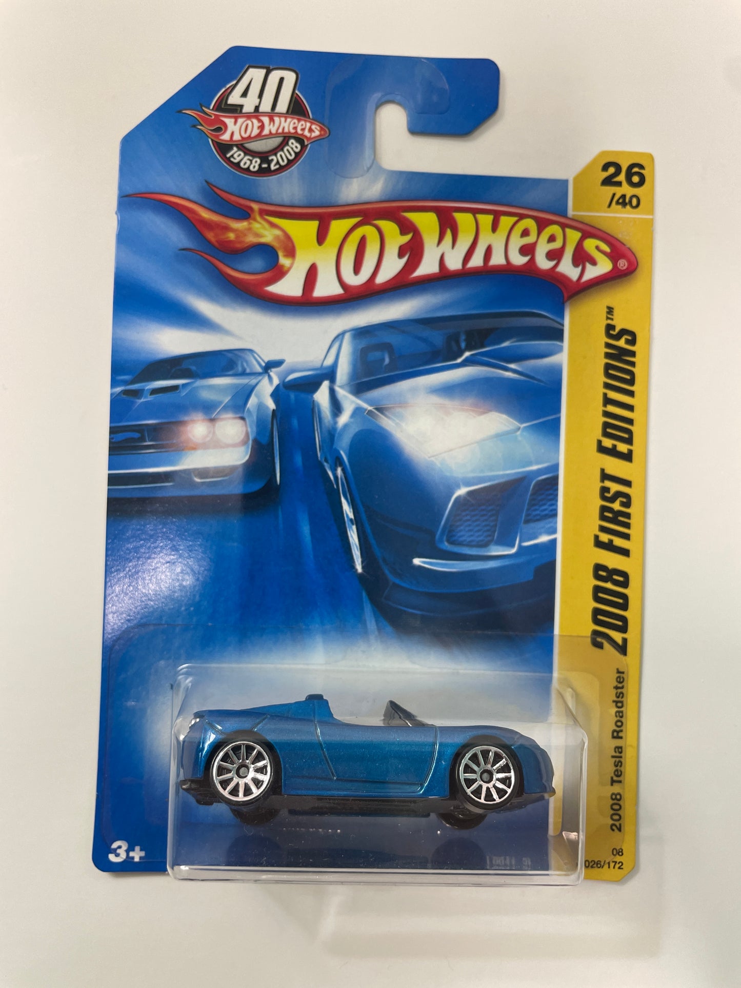 Hot Wheels 1/64 2008 Tesla Roadster Blue