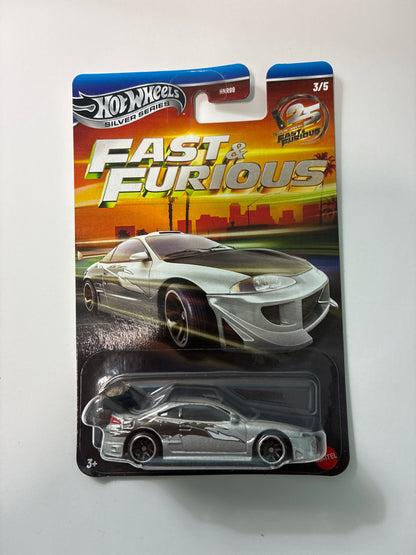 Hot Wheels 1/64 Silver Series Fast & Furious 1995 Mitsubishi Eclipse Silver - JKX22 - Damaged Box