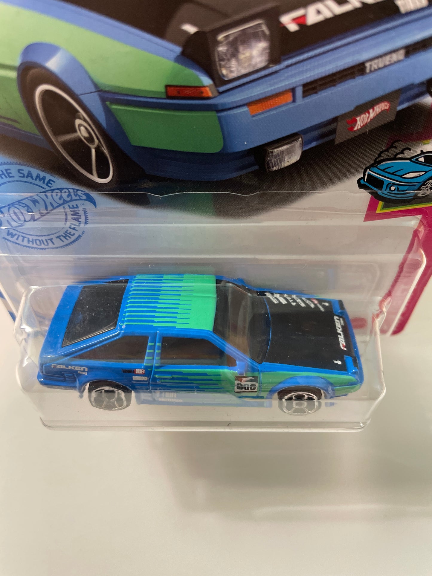 Hot Wheels 1/64 Toyota AE86 Sprinter Trueno Falken Blue & Green