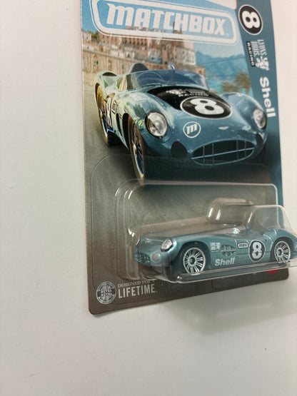 Matchbox 1/64 Super Cars Series 1956 Aston Martin DBR1 Blue - JJR51 - Damaged Box
