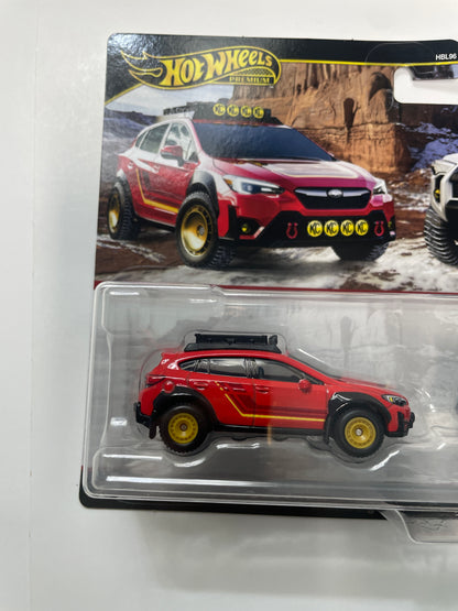 Hot Wheels 1/64 Premium Car Culture 2 Pack Subaru Crosstrek Red & 2018 Toyota 4Runner White - JBK98
