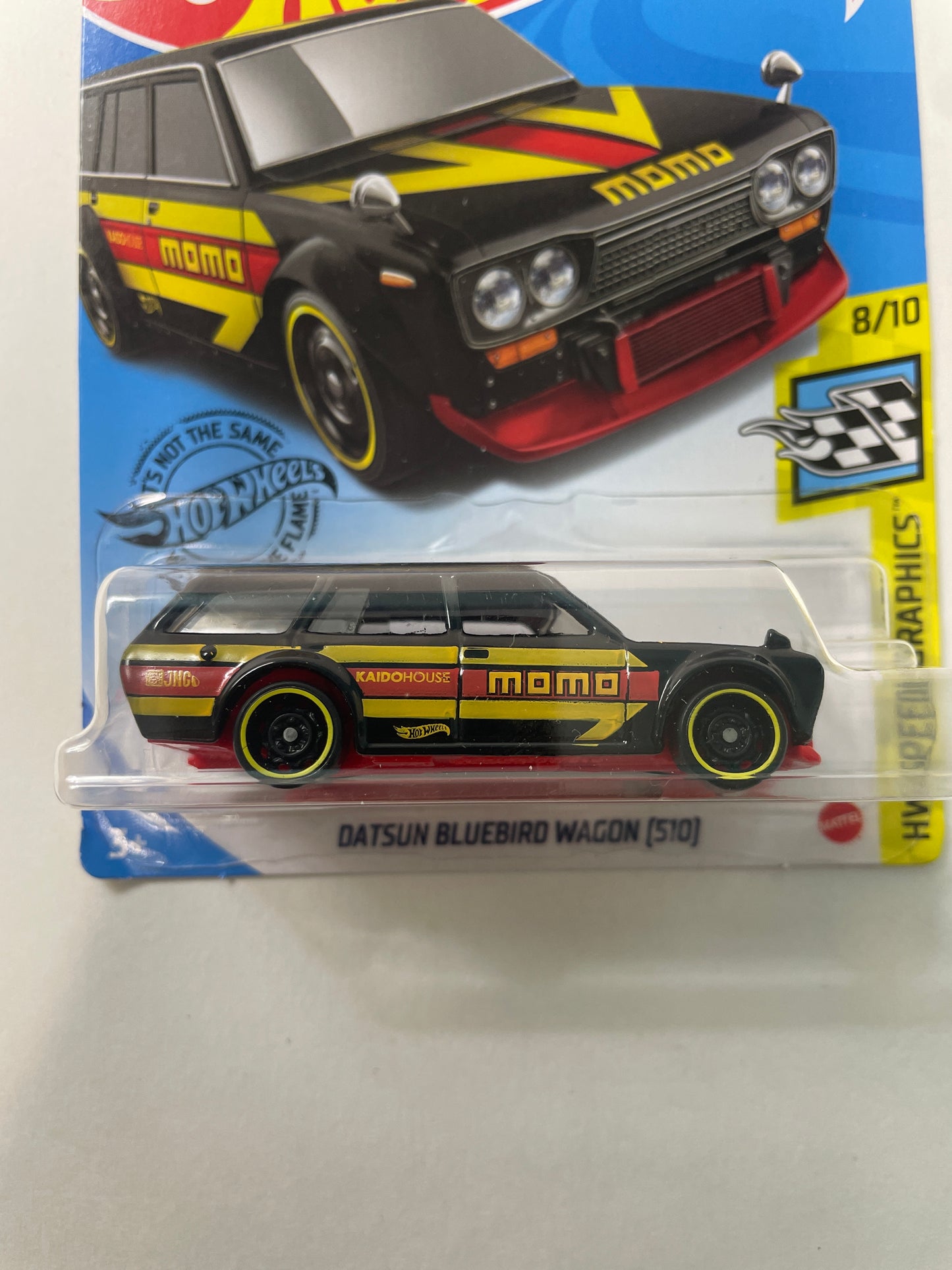 Hot Wheels 1/64 Datsun Bluebird Wagon 510 Momo Black - Damaged Box