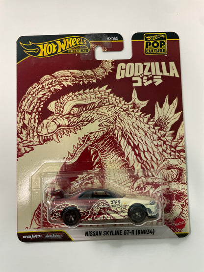 Hot Wheels 1/64 Pop Culture Godzilla Nissan Skyline GT-R (BNR34) Red - JHW90 - Damaged Box