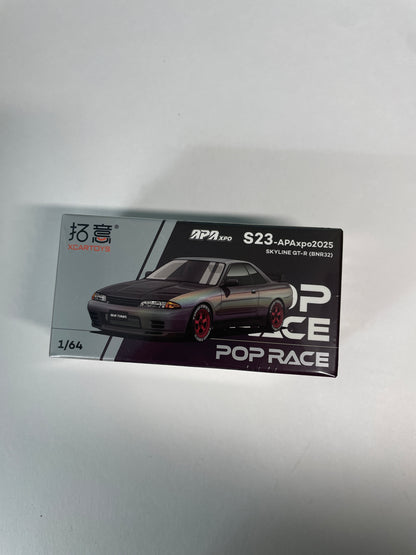 Pop Race 1/64 APA XPO 2025 Exclusive Model Nissan Skyline GT-R (BNR32) - S23-APAxpo2025