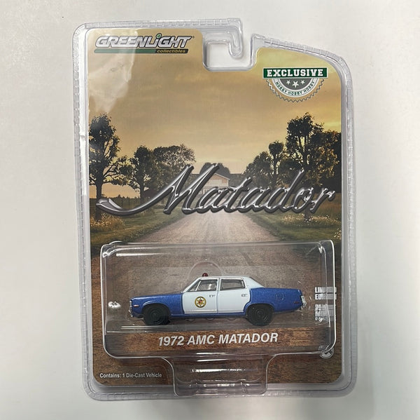 Greenlight 1/64 Hobby Exclusive 1972 AMC Matador Blue & White