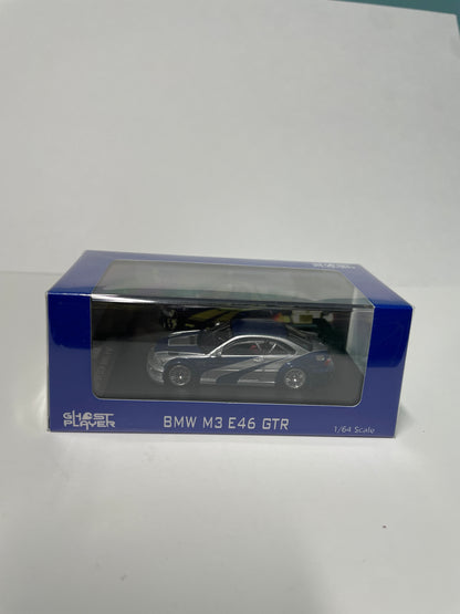 Ghost Player 1/64 BMW M3 E46 GTR Silver & Blue Need for Speed
