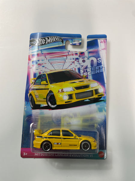 Hot Wheels 1/64 90s Street Scene Mitsubishi Lancer Evolution VI Yellow - Damaged Card