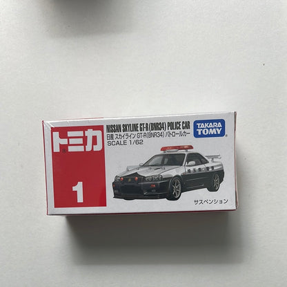 Tomica 1/64 No.1 Nissan Skyline GT-R (BNR34) Police Car