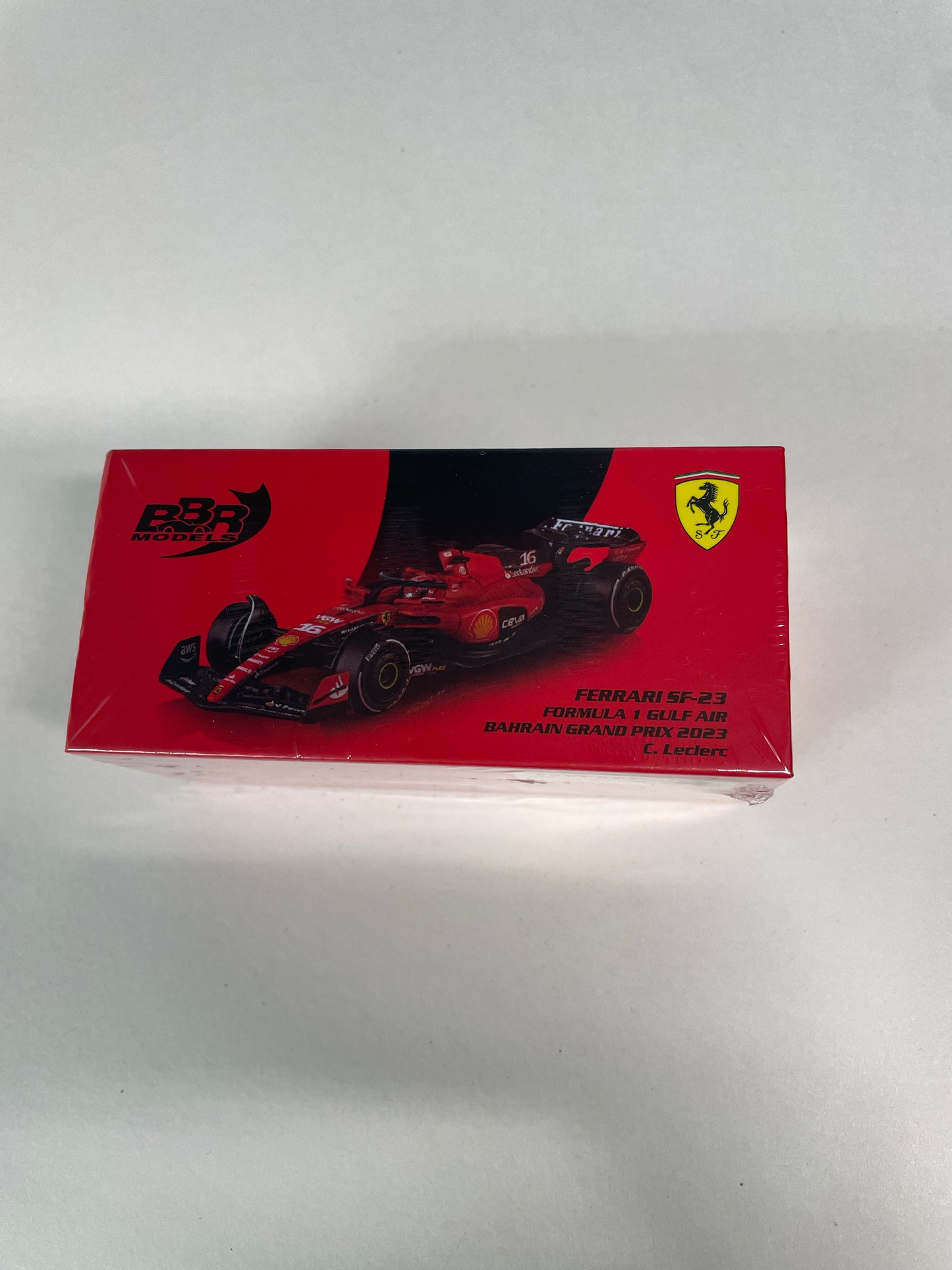 BBR Models 1/64 n16 Ferrari SF-23 Formula 1 Gulf Air Bahrain Grand Prix 2023 C.Leclerc Red