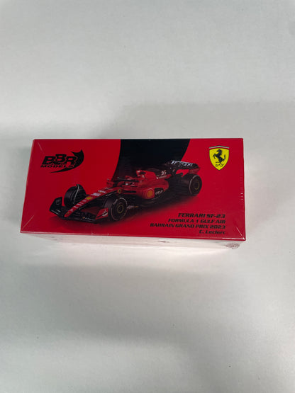 BBR Models 1/64 n16 Ferrari SF-23 Formula 1 Gulf Air Bahrain Grand Prix 2023 C.Leclerc Red
