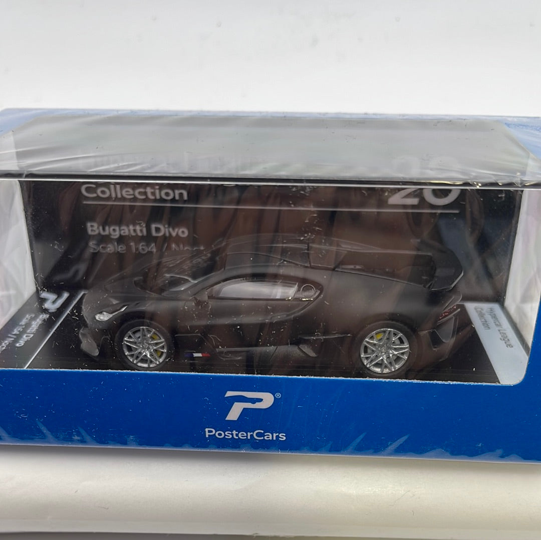 Postercars 1/64 n20 Hypercar League Collection Bugatti Divo Nocturne (Matt) Black