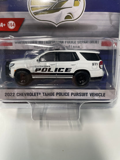 Greenlight 1/64 Hobby Exclusive Hot Pursuit 2022 Chevrolet Tahoe Police Pursuit Vehicle White