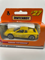 Matchbox 1/64 German Box Ferrari Testarossa Yellow - Damaged Box