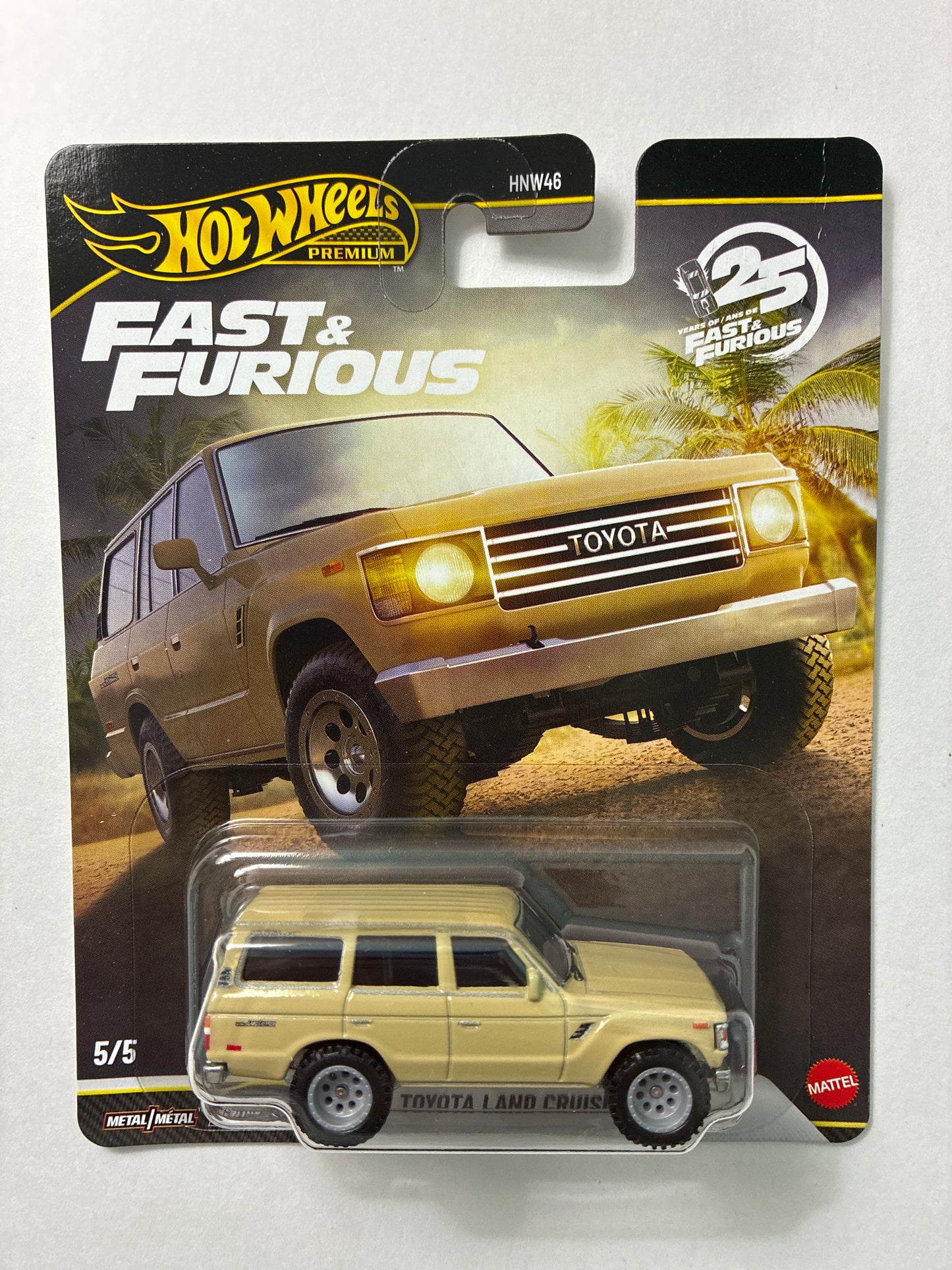 Hot Wheels 1/64 Fast & Furious 2026 Mix Q Toyota Land Cruiser FJ60 Beige - JHW76 - Damaged Box