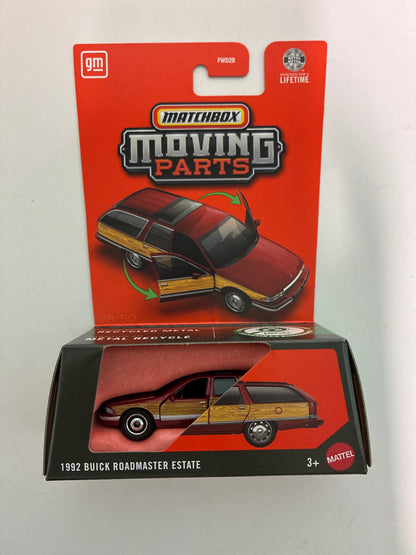 Matchbox 1/64 Moving Parts 1992 Buick Roadmaster Estate Red & Brown - JHV62