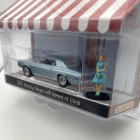 1/64 Greenlight The Hobby Shop Series 7 1970 Mercury Cougar w/ Woman In Dress Blue