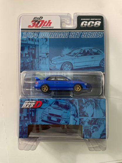Hobby Japan 1/64 Initial D Diorama Set Series Subaru Impreza Blue - HJDMD011
