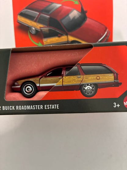Matchbox 1/64 Moving Parts 1992 Buick Roadmaster Estate Red & Brown - JHV62