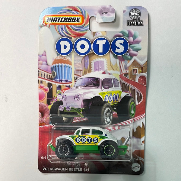 Matchbox 1/64 Candy Series Volkswagen Beetle 4x4 White & Green - Dots