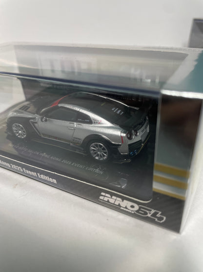 Inno64 1/64 Top Secret Nissan GT-R (R35) Tokyo Auto Salon Hong Kong 2025 Event Edition Grey & Black - IN64-R35TS-TASHK25