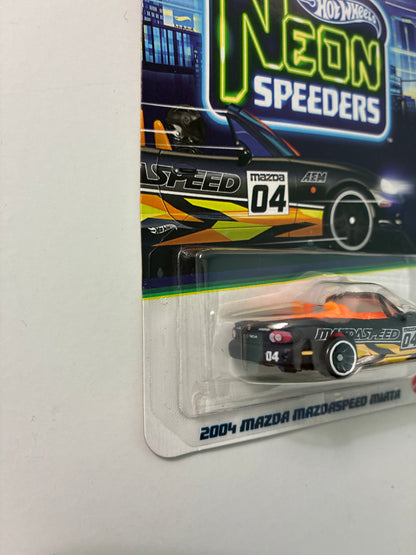 Hot Wheels 1/64 Neon Speeders 2004 Mazda Mazdaspeed Miata Black - JKY08