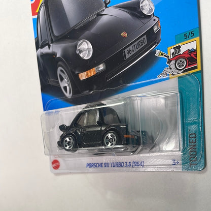 *Japan Card* Hot Wheels 1/64 Porsche 911 Turbo 3.6 (964) Black - Damaged Card