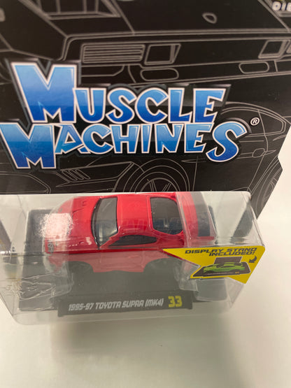 Muscle Machines 1/64 1995-97 Toyota Supra (MK4) Red - Damaged Card