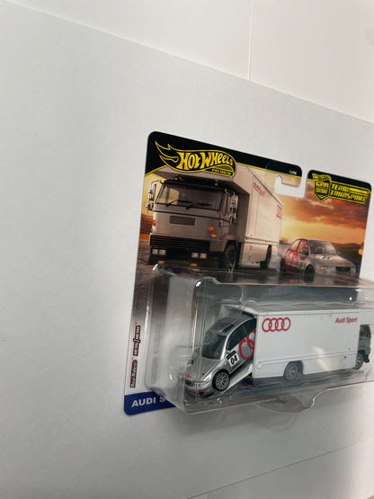 Hot Wheels 1/64 Car Culture Team Transport F Case Audi S4 Quattro w/ Fleet Flyer