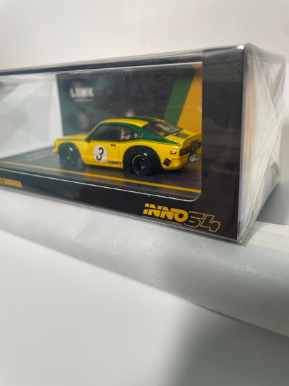 Inno64 1/64 LBWK Mazda RX-3 Savanna Yellow & Green
