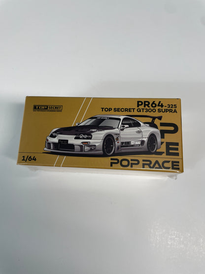 Pop Race 1/64 Top Secret GT300 Toyota Supra Silver Chrome - PR64-0325