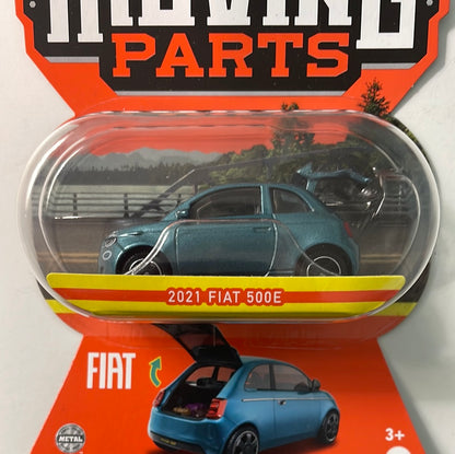Matchbox 1/64 Moving Parts 2021 Fiat 500E Blue