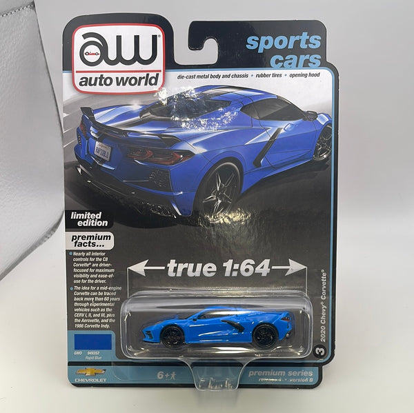 Auto World 1/64 Sports Cars Version B 2020 Chevy Corvette Rapid Blue