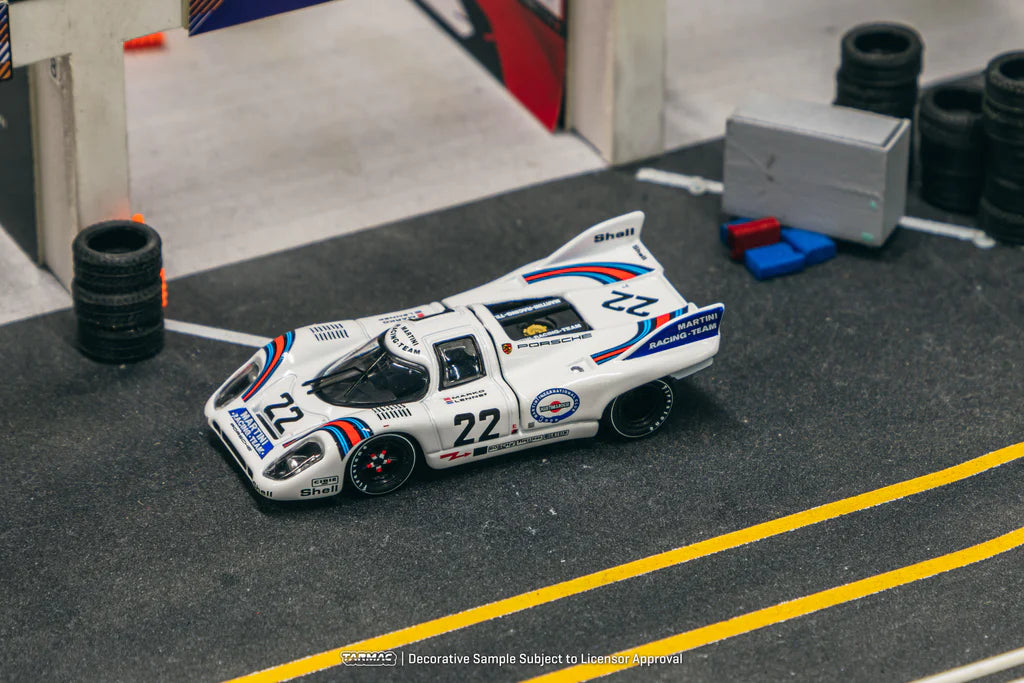 Tarmac Works X Curitiba64 1/64 Porsche 917 1971 Le Mans Winner Martini Racing n22 White - CWB64-002-LMW22