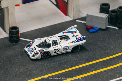 Tarmac Works X Curitiba64 1/64 Porsche 917 1971 Le Mans Winner Martini Racing n22 White - CWB64-002-LMW22