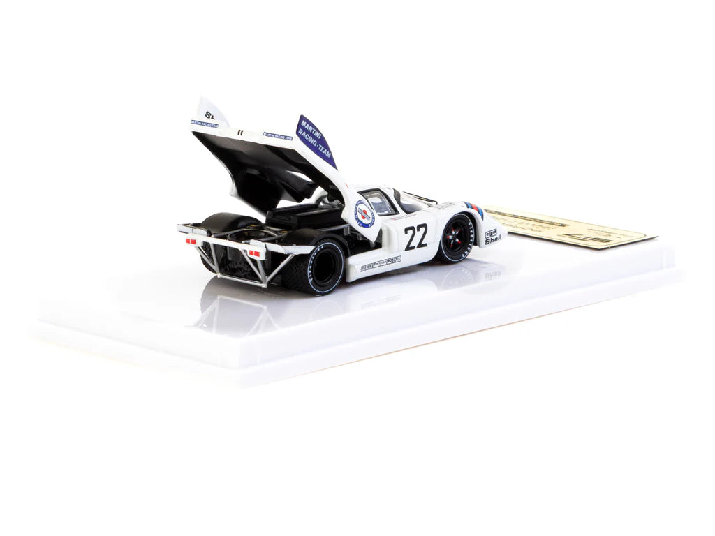 Tarmac Works X Curitiba64 1/64 Porsche 917 1971 Le Mans Winner Martini Racing n22 White - CWB64-002-LMW22